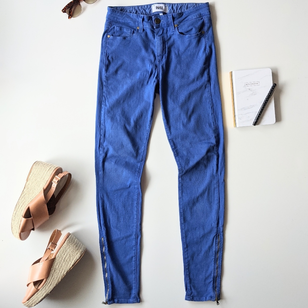PAIGE Hoxton Ultra Skinny Colored Blue Jeans Pants Size 27 / 4